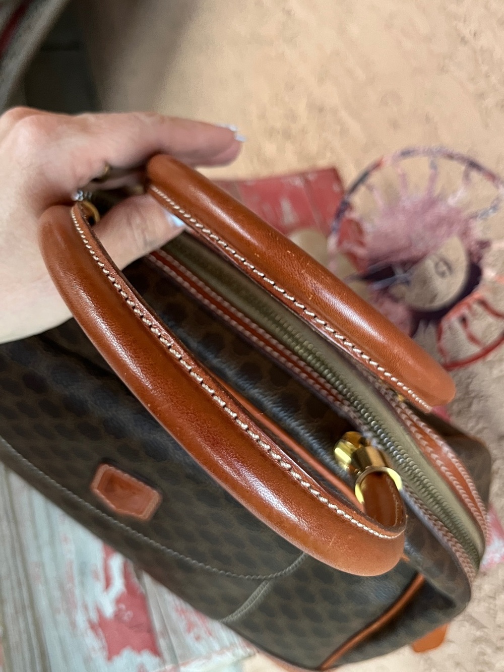Auth Celine Macadam Leather Brown Hand Bag excellent condition. - Picture 9 of 14